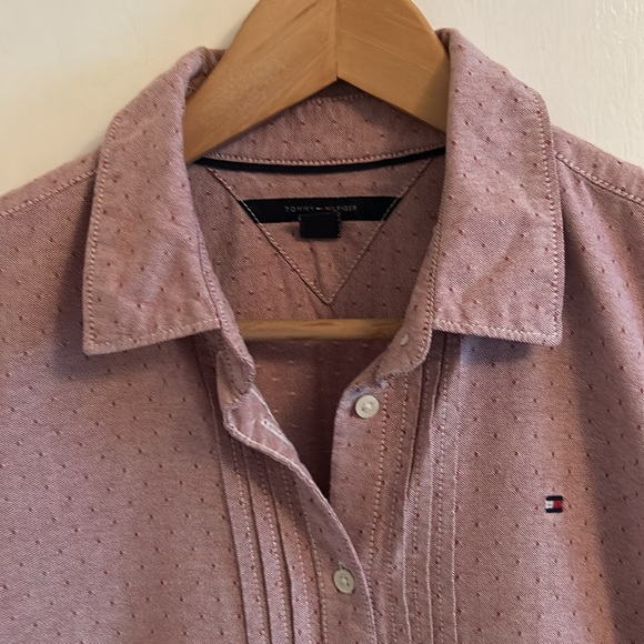 Tommy Hilfiger VGUC light purple button down short sleeved blouse, cotton. - Picture 4 of 16